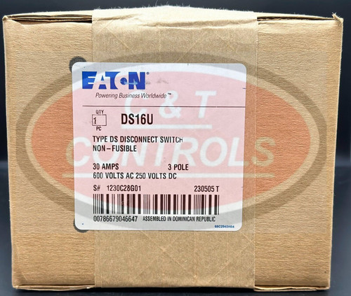 Eaton Ds16U 30A Disconnect 3P
