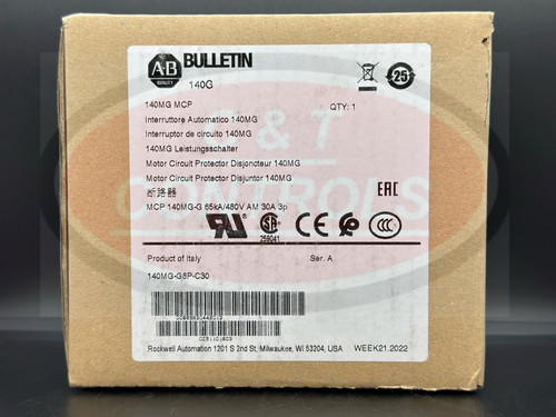 Allen Bradley 140Mg-G8P-C30 3P 30A 480V 65Ka Motor Circuit Protector