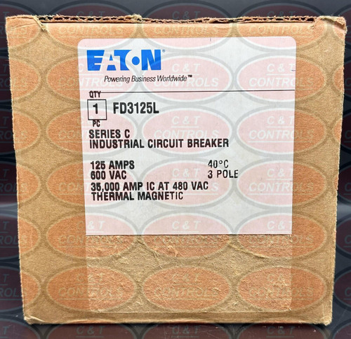 Eaton Fd3125 3P 125A 600Vac Circuit Breaker