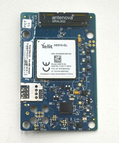 Telit He910-Gl Sim Card Holder Circuit Board With Antenova Sr4L002 Gps Iot Pi