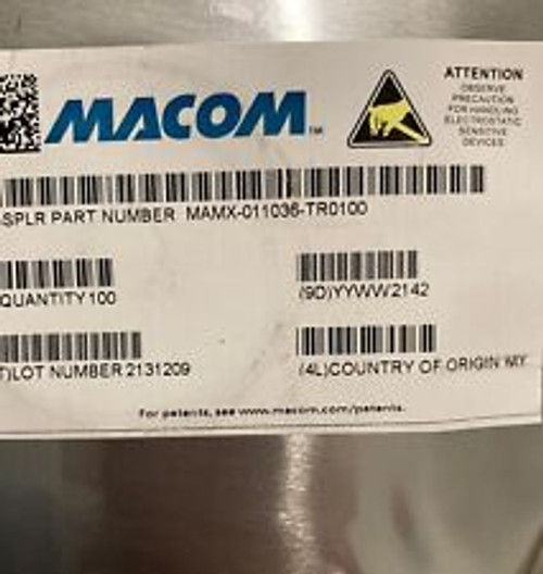 Macom Mamx-011036-Tr0100 | Rf Mixer | Mfg Full Tape N Reel | 100 Pcs |