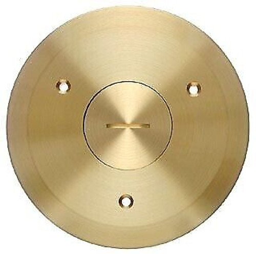 Carlon E97Brg, 5-1/2" Diameter, Brass, (1) 1-1/4" Diameter, Floor Box Cover, 1Pc