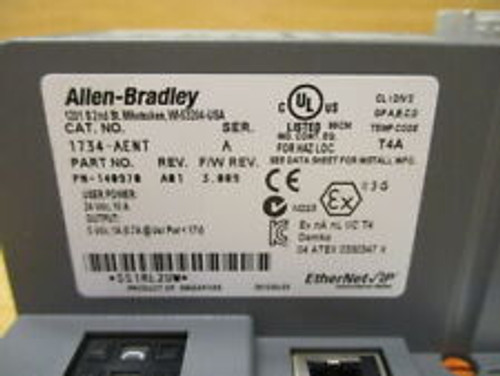 Allen Bradley 1734-Aent I/O Adapter 140970