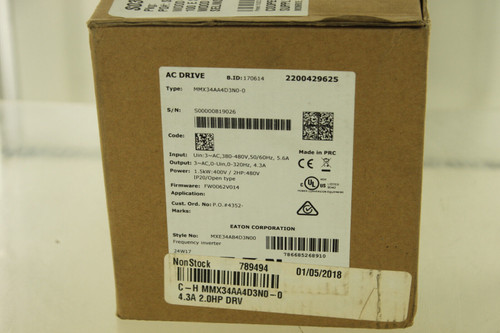 Eaton Cutler Hammer Mmx34Aa4D3N0-0 2Hp Variable Frequency Drive