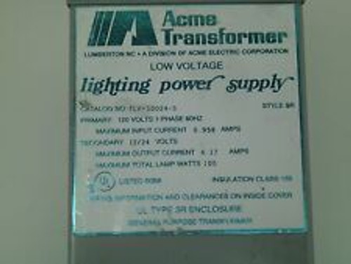 Acme Transformer Light Power Low Voltage Tlv-10024-S 120V 1 Phase Sec 12/24 V Bd