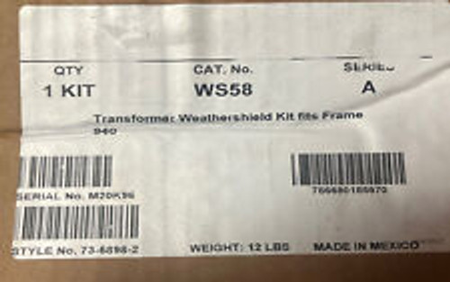 Ws58 Transformer, Dry Type, Weather Shield, 2 Piece W/Hardware