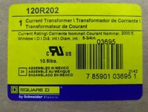 Square D 120R-202 Current Transformer Ct 2000:5 A Amps 120R202 600V
