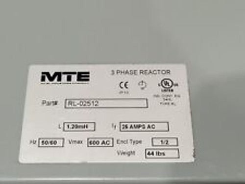 Mte Line Reactor 3 Phase Rl-02502 Rl-02512