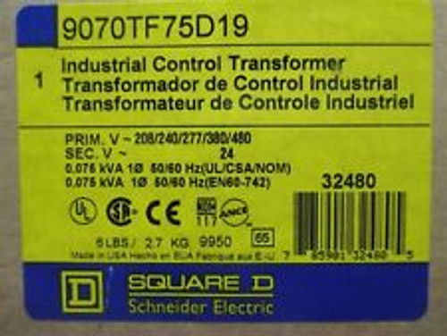 Square D Control Transformer 9070Tf75D19