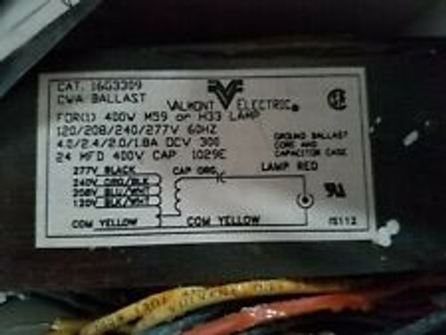 Valmont Electric 16G3309 Cwa Ballast Transformer 277V 400W M59 H33 Lamp (67)