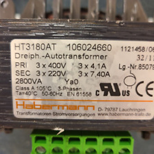 Habermann Ht3180At Transformer Multivac # 106024660