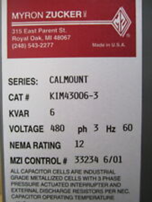 Myron Zucker Kim43006-3 Capacitor