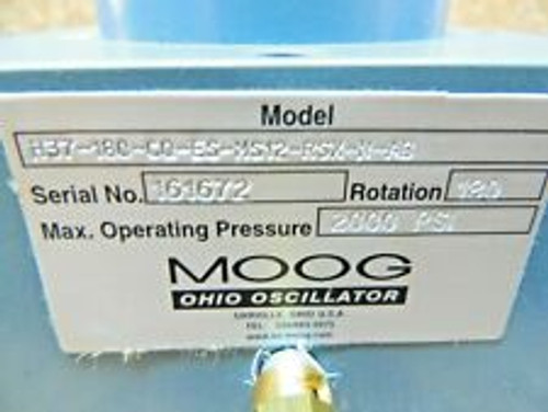 Moog H37 Hydraulic Rotary Actuator 180 Deg 2000 Psi