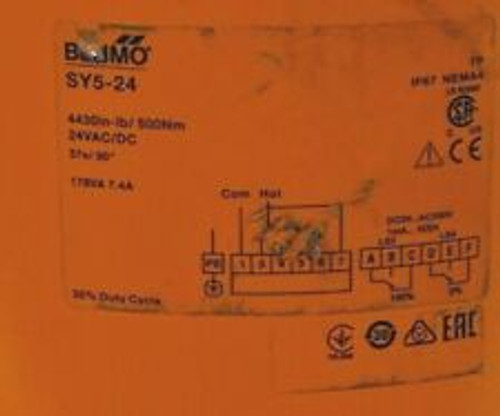 Belimo Sy5-24 Valve Actuator 24Vac Power Open & Power Close, 4430 In-Lb, 500 Nm