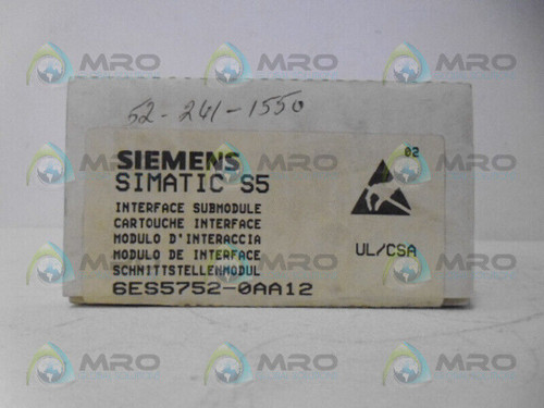 Siemens Simatic S5 6Es5752-0Aa12 Module Interface
