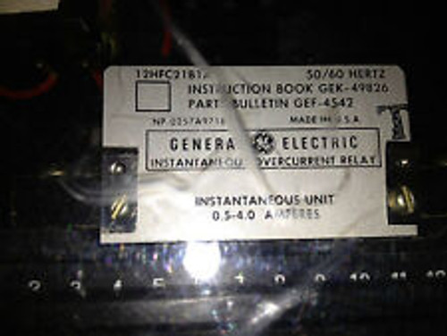12Hfc21B1A Ge Instantaneous Overcurrent Relay