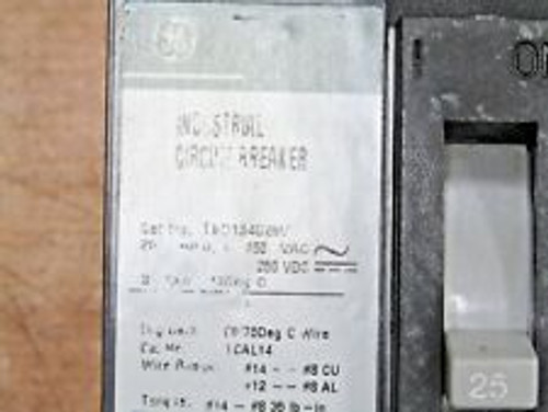  Ge 25 Amp Circuit Breaker 3 Pole 480 Vac Ted134025V
