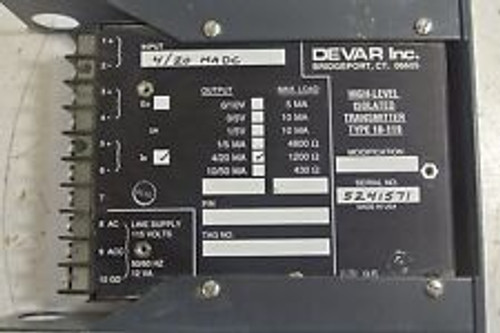 Devar Inc High Level Isolated Transmitter 18-119 4/20 Ma -