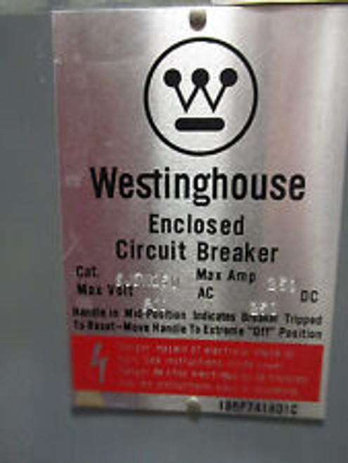 Westinghouse Sjdn250, Nema 1 Jd, Hjd Circuit Breaker Enclosure- En83