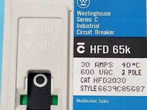 Westinghouse 6639C85G87 Circuit Breaker Hfd2030 , Ser.C, 600Vac, 30A, Hfd 65K