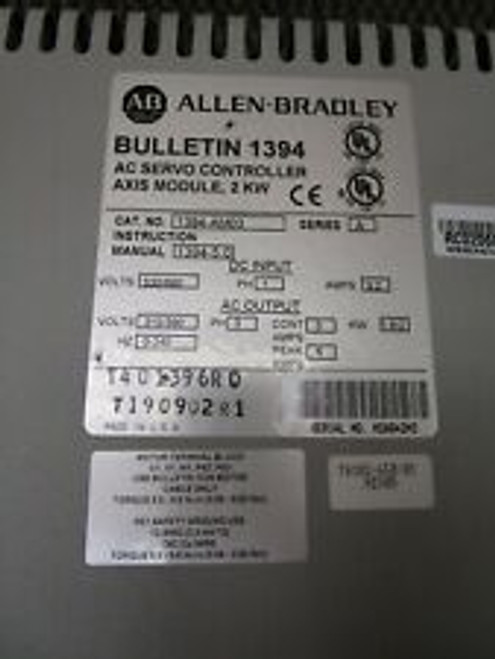 Allen Bradley 1394-Am03 Series A Bulletin 1394 Ac Servo Controller