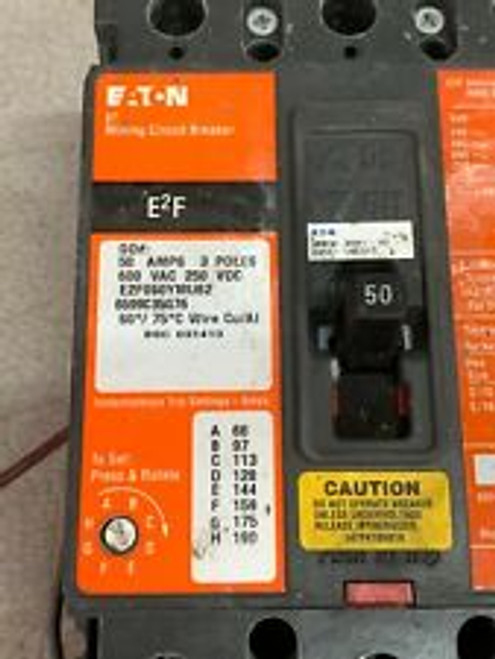 Eaton Cutler-Hammer 3 Pole 50Amp Mining Circuit Breaker E2F050Ymu62