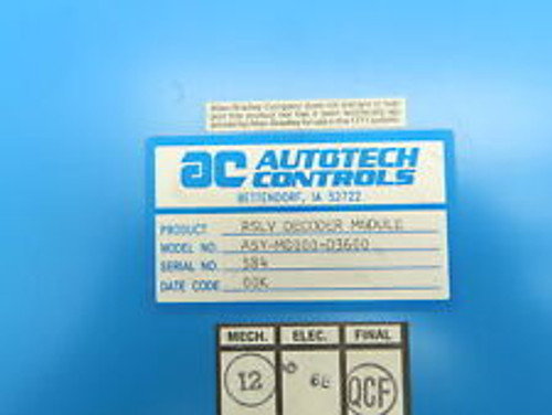 Ac Autotech Controls Asy-M8000-D3600 Rslv Resolver Decoder Input Module
