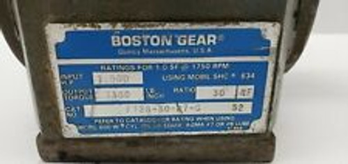 Boston Gear F726-30-B7-G Speed Reducer Gearbox 30:1 1.5Hp 1300 Lb-In