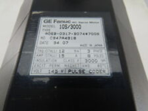 Ge Fanuc 10S/3000 A06B-0317-B074#7008 Permanent Magnet Servo Motor 145V 3000Rpm