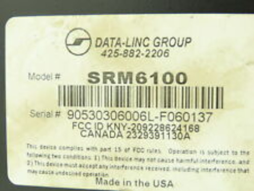 Data Linc Group Srm6100 Frequency Hopping Spread Spectrum Radio Modem
