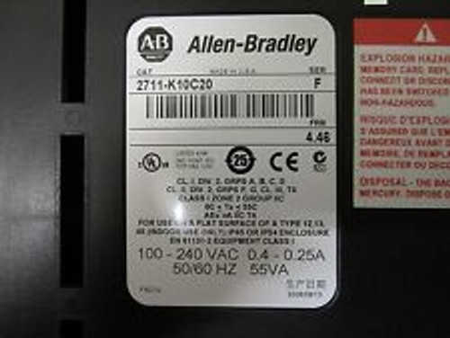 Allen-Bradley 2711-K10C20 Series F Frn 4.46 Panelview 1000 - -