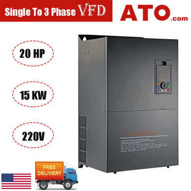 Ato Single Phase To 3Phase Vfd 15 Kw 20Hp 220V Variable Frequency Drive ...