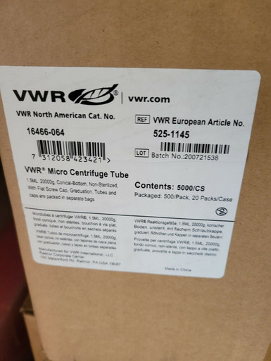 5000 Vwr 1.5Ml Micro-Centrifuge Tubes With Caps 16466-064 - Industrial Lynx