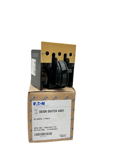 Eaton Corporation 371D266G01 60A, 3 Pole, De-Ion Switch Assy ...