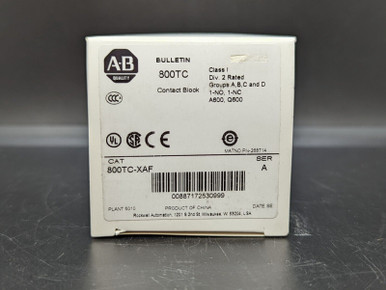 Allen Bradley 800Tc-Xaf 1No, 1Nc Contact Block - Industrial Lynx