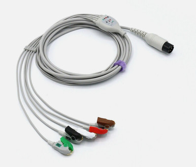 ALPTA Mindray Datescope ECG Cable – 6-Pin, 3 Leads, IEC Pinch – Model GU052D