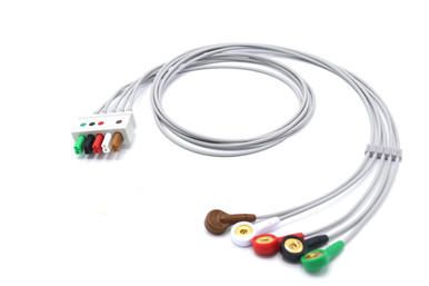 ALPTA 5-Lead ECG Cable With Snap Leadwires - Universal 6-Pin, Compatible