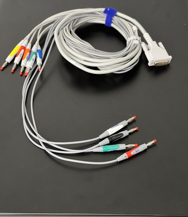 Genetic 15-Pin 10-Lead Banana EKG Cable - Compatible With Welch Allyn