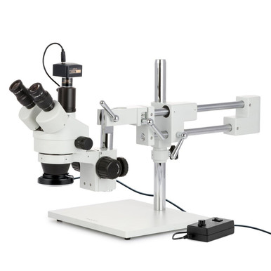 Amscope 3.5X45X SimulFocal Boom Stereo Zoom Microscope+10Mp Camera ...