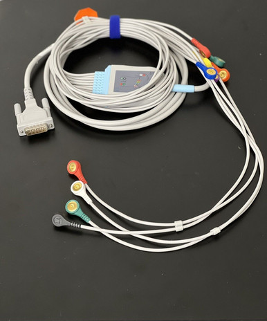 Câble Patient ECG 12 Broches 5 Fils Avec Connexion Snap - Compatible Schiller - Pour Appareils Médicaux
