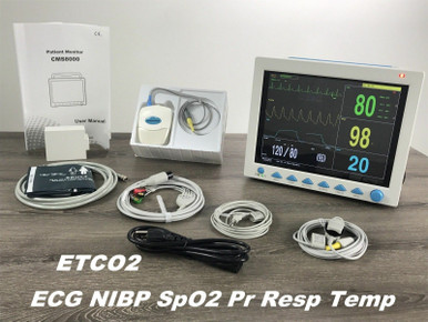 12.1" Contec Cms8000 Vital Signs Icu Patient Monitor + Etco2 Capnograph ...