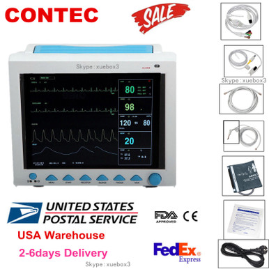 Vitals Monitor Spo2 Low 12.1'' Vital Signs Patient Monitor Ecg//Spo2/Resp/Temp Cms8000 ...