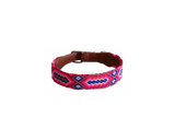 Handmade collar with colourful patterns woven by hand by artisans in Mexico. Handmade collar with colourful patterns woven by hand by artisans in Mexico. Your furry friend will love this beautiful and unique collar. Extra large dog collar pink and blue