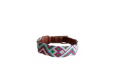 Handmade collar with colourful patterns woven by hand by artisans in Mexico. Handmade collar with colourful patterns woven by hand by artisans in Mexico.
Your furry friend will love this beautiful and unique collar. Large dog collar  green, cream, purple