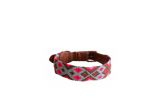 Handmade collar with colourful patterns woven by hand by artisans in Mexico. Handmade collar with colourful patterns woven by hand by artisans in Mexico.
Your furry friend will love this beautiful and unique collar. Large dog collar brown, pink, aqua, blue