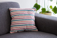 Cushion with True Indigo, Pink, and Lilac Natural Dyes 40x40