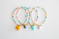 Four Handmade Jewellery Heart Bracelets multicolours combinations