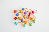 Beautiful and colourful handmade Mexican jewellery: heart earrings