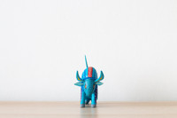 Decorative Wood hand carved bull Alebrije on a table