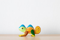 Hand carved wood Chameleon Alebrije